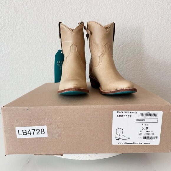 Lane PLAIN JANE Womens Cowboy Booties 5 Butterscotch Western Cowgirl Short Boots - Picture 11 of 13